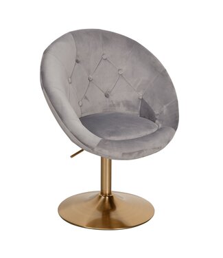 Wohnling Fauteuil fluweel grijs 62 cm