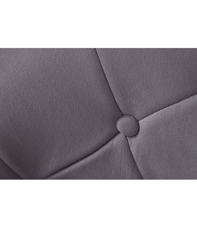 Wohnling stoel fluweel grijs / goud design draaistoel | Club fauteuil gestoffeerde stoel met rugleuning | Draaifauteuil Cocktail fauteuil Lounge | Fauteuil met stoffen bekleding