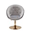 Wohnling stoel fluweel grijs / goud design draaistoel | Club fauteuil gestoffeerde stoel met rugleuning | Draaifauteuil Cocktail fauteuil Lounge | Fauteuil met stoffen bekleding