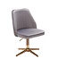 Wohnling bureaustoel grijs velvet design draaifauteuil met rugleuning | kuipstoel 120 kg in hoogte verstelbaar | Werkstoel zonder wielen | Stoel bureau thuiskantoor Draaibaar
