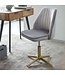 Wohnling bureaustoel grijs velvet design draaifauteuil met rugleuning | kuipstoel 120 kg in hoogte verstelbaar | Werkstoel zonder wielen | Stoel bureau thuiskantoor Draaibaar
