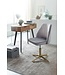 Wohnling bureaustoel grijs velvet design draaifauteuil met rugleuning | kuipstoel 120 kg in hoogte verstelbaar | Werkstoel zonder wielen | Stoel bureau thuiskantoor Draaibaar