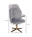 Wohnling bureaustoel grijs velvet design draaifauteuil met rugleuning | kuipstoel 120 kg in hoogte verstelbaar | Werkstoel zonder wielen | Stoel bureau thuiskantoor Draaibaar