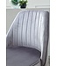 Wohnling bureaustoel grijs velvet design draaifauteuil met rugleuning | kuipstoel 120 kg in hoogte verstelbaar | Werkstoel zonder wielen | Stoel bureau thuiskantoor Draaibaar
