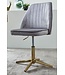 Wohnling bureaustoel grijs velvet design draaifauteuil met rugleuning | kuipstoel 120 kg in hoogte verstelbaar | Werkstoel zonder wielen | Stoel bureau thuiskantoor Draaibaar