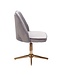 Wohnling bureaustoel grijs velvet design draaifauteuil met rugleuning | kuipstoel 120 kg in hoogte verstelbaar | Werkstoel zonder wielen | Stoel bureau thuiskantoor Draaibaar
