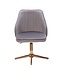 Wohnling bureaustoel grijs velvet design draaifauteuil met rugleuning | kuipstoel 120 kg in hoogte verstelbaar | Werkstoel zonder wielen | Stoel bureau thuiskantoor Draaibaar