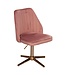 Wohnling Bureaustoel Roze Fluweel Design Draaistoel met Rugleuning, Kuipstoel 120 kg Hoogteverstelbaar, Werkstoel zonder Wielen, Stoel Bureau Home-Office Draaibaar