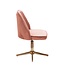 Wohnling Bureaustoel Roze Fluweel Design Draaistoel met Rugleuning, Kuipstoel 120 kg Hoogteverstelbaar, Werkstoel zonder Wielen, Stoel Bureau Home-Office Draaibaar