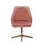 Wohnling Bureaustoel Roze Fluweel Design Draaistoel met Rugleuning, Kuipstoel 120 kg Hoogteverstelbaar, Werkstoel zonder Wielen, Stoel Bureau Home-Office Draaibaar