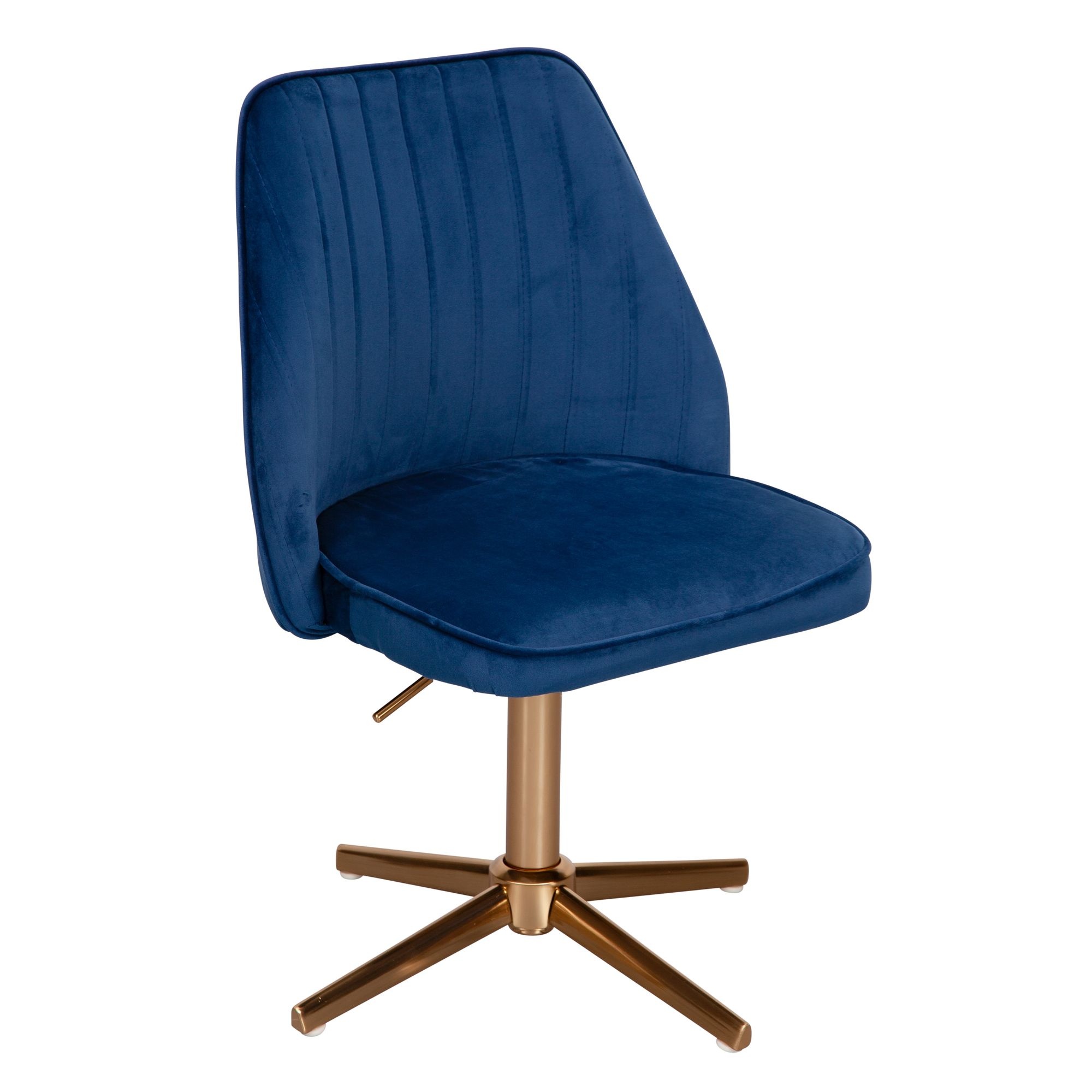 Eetkamerstoel fluweel blauw draaibaar