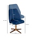 Wohnling bureaustoel donkerblauw velvet design draaifauteuil met rugleuning | kuipstoel 120 kg in hoogte verstelbaar | Werkstoel zonder wielen | Stoel bureau thuiskantoor Draaibaar