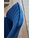 Wohnling bureaustoel donkerblauw velvet design draaifauteuil met rugleuning | kuipstoel 120 kg in hoogte verstelbaar | Werkstoel zonder wielen | Stoel bureau thuiskantoor Draaibaar