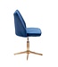 Wohnling bureaustoel donkerblauw velvet design draaifauteuil met rugleuning | kuipstoel 120 kg in hoogte verstelbaar | Werkstoel zonder wielen | Stoel bureau thuiskantoor Draaibaar