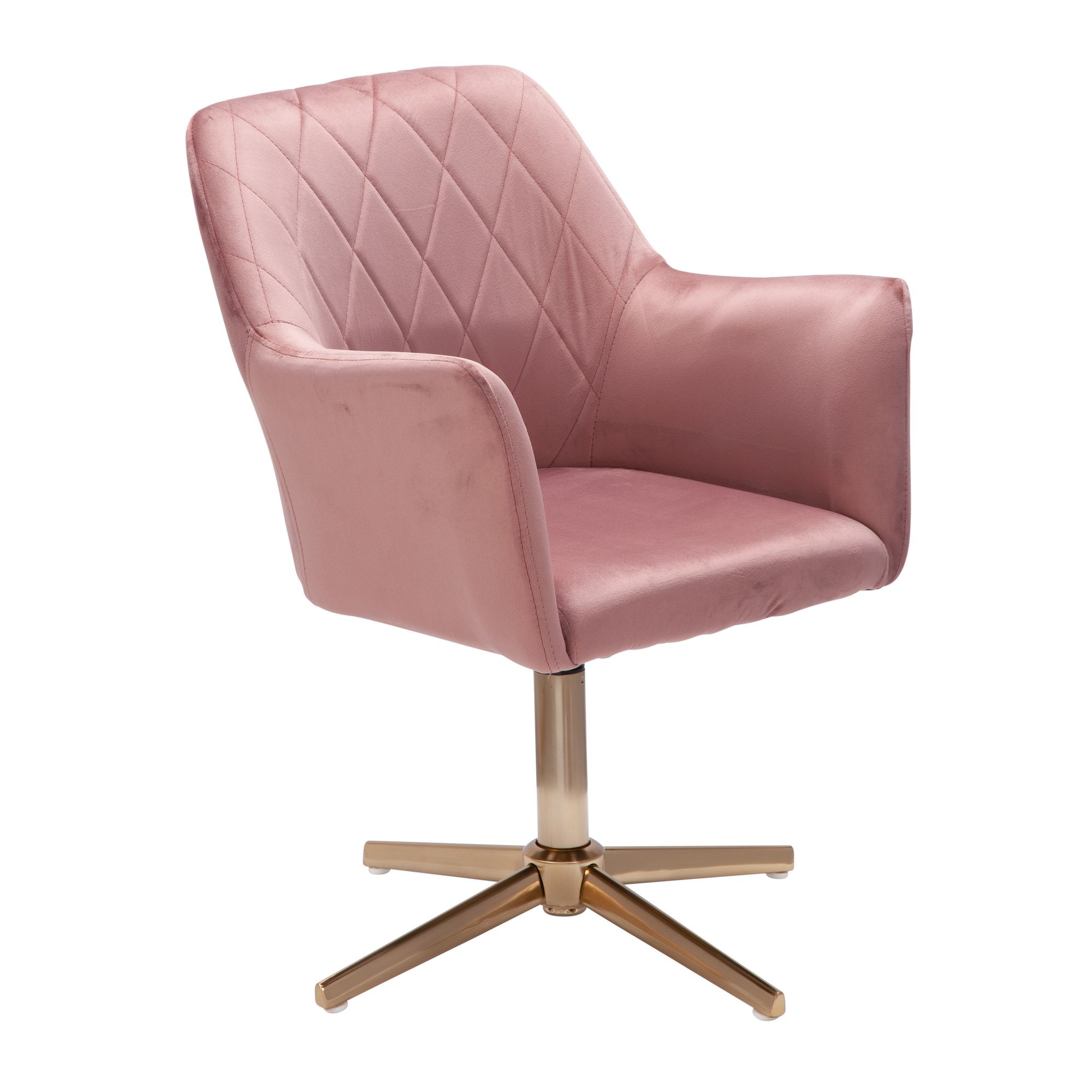 Eetkamerstoel fluweel roze 55 cm