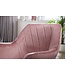 Wohnling Bureaustoel Roze Fluweel Design Draaistoel met Rugleuning, Kuipstoel 120 kg Hoogteverstelbaar, Werkstoel zonder Wielen, Stoel Bureau Thuiswerk Draaibaar