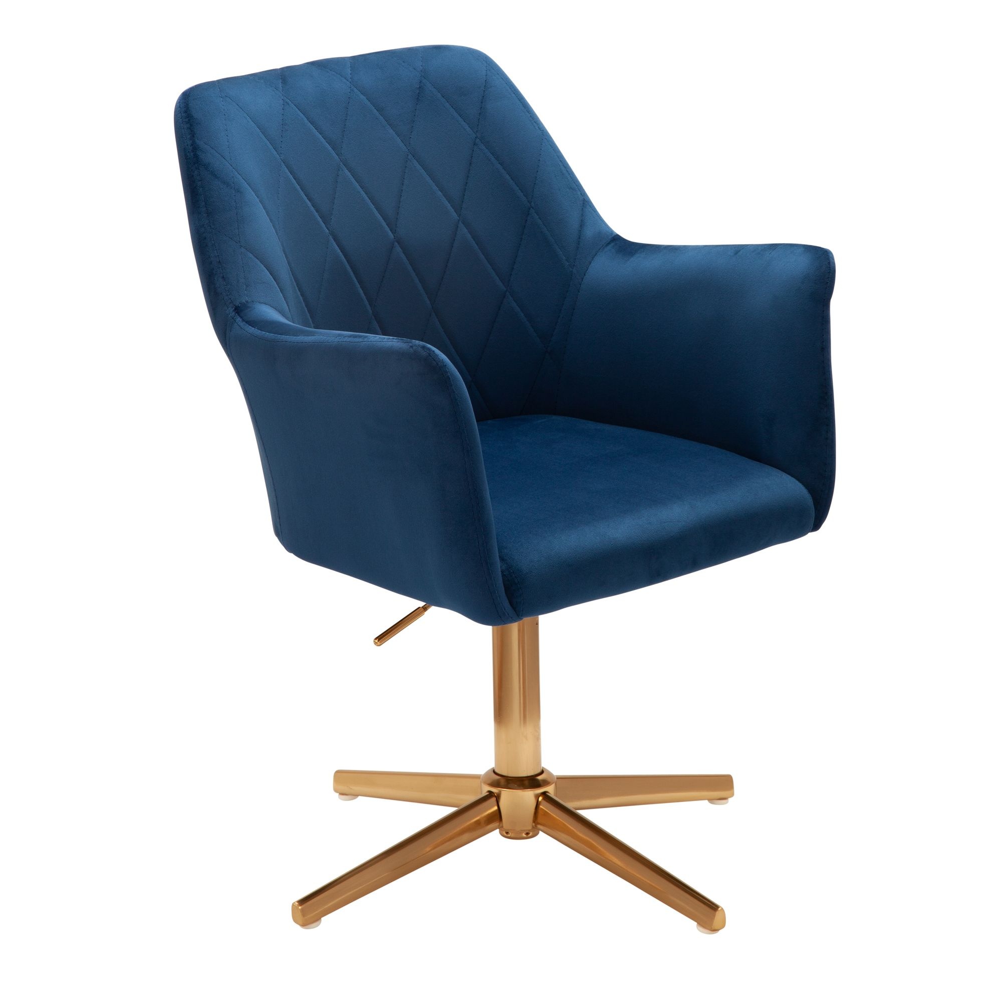 Eetkamerstoel fluweel blauw 55 cm