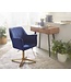 Wohnling bureaustoel donkerblauw velvet design draaifauteuil met rugleuning | kuipstoel 120 kg in hoogte verstelbaar | Werkstoel zonder wielen | Stoel bureau thuiskantoor Draaibaar