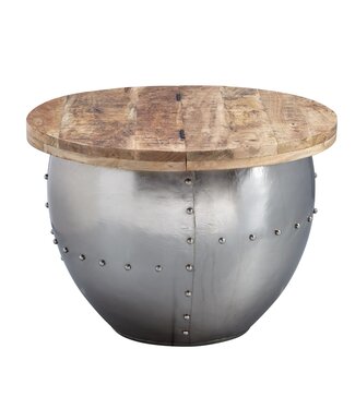 Wohnling Salontafel mangohout zilver 60 cm - WL6.310