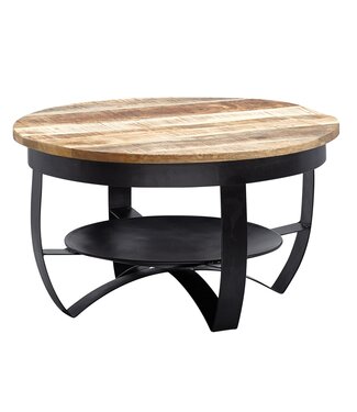 Wohnling Salontafel mangohout zwart 60x34x60 cm - WL6.327