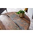 Wohnling salontafel Mango 60x36x60 cm massief hout metaal wit industrieel rond | Design salontafel met opbergruimte | Lounge tafel sofa tafel modern
