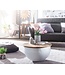 Wohnling Salontafel Mango 60x34x60 cm Massief Hout Metaal Tafel Wit Industrieel Rond, Design Woonkamertafel met Opbergruimte, Loungetafel Banktafel Modern