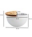 Wohnling Salontafel Mango 60x34x60 cm Massief Hout Metaal Tafel Wit Industrieel Rond, Design Woonkamertafel met Opbergruimte, Loungetafel Banktafel Modern