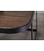 Wohnling salontafel set van 2 mango massief hout / metalen salontafel donker | Industriële bijzettafel bijzettafel metalen poten zwart | 2-delige placemat bijzettafel van hout