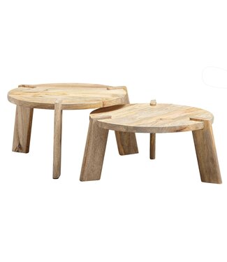 Wohnling Bijzettafelset mangohout 53x32x53 cm - WL6.344
