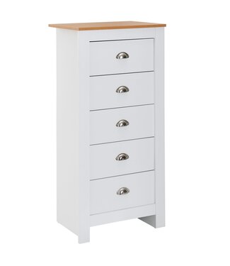 Wohnling Ladekast wit 39 cm breed 114 cm hoog - WL6.379