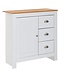 Wohnling dressoir met 3 lades 79x81x35 cm ladekast wit / eiken modern | Design hoog dressoir met deur | Commode woonkamer