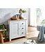 Wohnling dressoir met 3 lades 79x81x35 cm ladekast wit / eiken modern | Design hoog dressoir met deur | Commode woonkamer