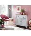 Wohnling dressoir met 2 lades 79x81x34,5 cm ladekast wit / eiken modern | Design hoog dressoir met deuren | Commode woonkamer