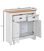 Wohnling dressoir met 2 lades 79x81x34,5 cm ladekast wit / eiken modern | Design hoog dressoir met deuren | Commode woonkamer