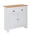 Wohnling dressoir met 2 lades 79x81x34,5 cm ladekast wit / eiken modern | Design hoog dressoir met deuren | Commode woonkamer