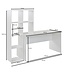 Wohnling bureau met plank wit 170x59x143,5 cm bureautafel modern | Laptoptafel met 6 planken | Computerbureau aan huis met opbergruimte