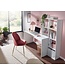Wohnling bureau met plank wit 170x59x143,5 cm bureautafel modern | Laptoptafel met 6 planken | Computerbureau aan huis met opbergruimte