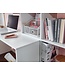 Wohnling bureau met plank wit 170x59x143,5 cm bureautafel modern | Laptoptafel met 6 planken | Computerbureau aan huis met opbergruimte