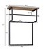 Wohnling design wandgarderobe mango massief hout metaal 60x76x26 cm | Haakstang met plank en kledingroede | Hal garderobe garderobe wand hout