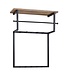Wohnling design wandgarderobe mango massief hout metaal 60x76x26 cm | Haakstang met plank en kledingroede | Hal garderobe garderobe wand hout