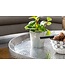 Wohnling salontafel aluminium zilver 60x60x35 cm salontafel gehamerd | Design salontafel rond aluminium oosters | Ronde metalen salontafel klein