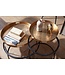 Wohnling Bijzettafel 2-delige set Goud / Zwart Metaal Hamerslag Salontafel Rond, Couchtafel afneembaar dienblad, Dienbladtafel Sofa 2-delig Modern, Ronde Sofatafel