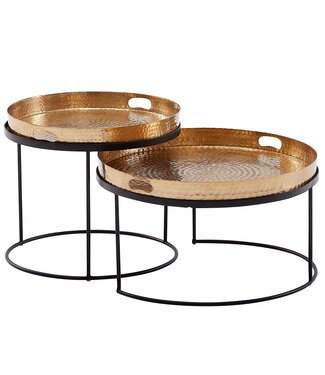 Wohnling Bijzettafelset metaal zwart rond 56 cm - WL6.461