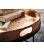 Wohnling salontafel set van 2 goud/zwart metaal hamerslag bijzettafel rond | Salontafel uitneembaar dienblad | Dienbladtafel bank 2 stuks modern | Ronde bijzettafel