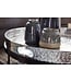 Wohnling Salontafel 2-delige set Zilver / Zwart Metaal Hamerslag Bijzettafel Rond, Sofatafel met afneembaar dienblad, Dienbladtafel Sofa 2-delig Modern, Ronde Bijzettafel