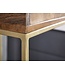 Wohnling nachtkastje mango massief hout / metaal 40x75.5x35 cm nachtkastje boxspring bed | Design nachtkastje met lade | Nachtkastje met opbergruimte