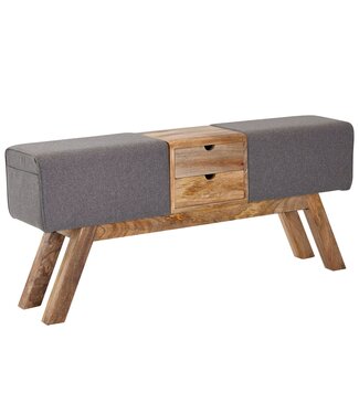 Wohnling Bank stof grijs 120 cm lang - WL6.480