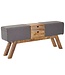 Wohnling Design Turnbock bank grijs met lades 120x56x30 cm | Gym kruk bank gemaakt van stof met opbergruimte | Kruk garderobebank kruk Springbok turnbank