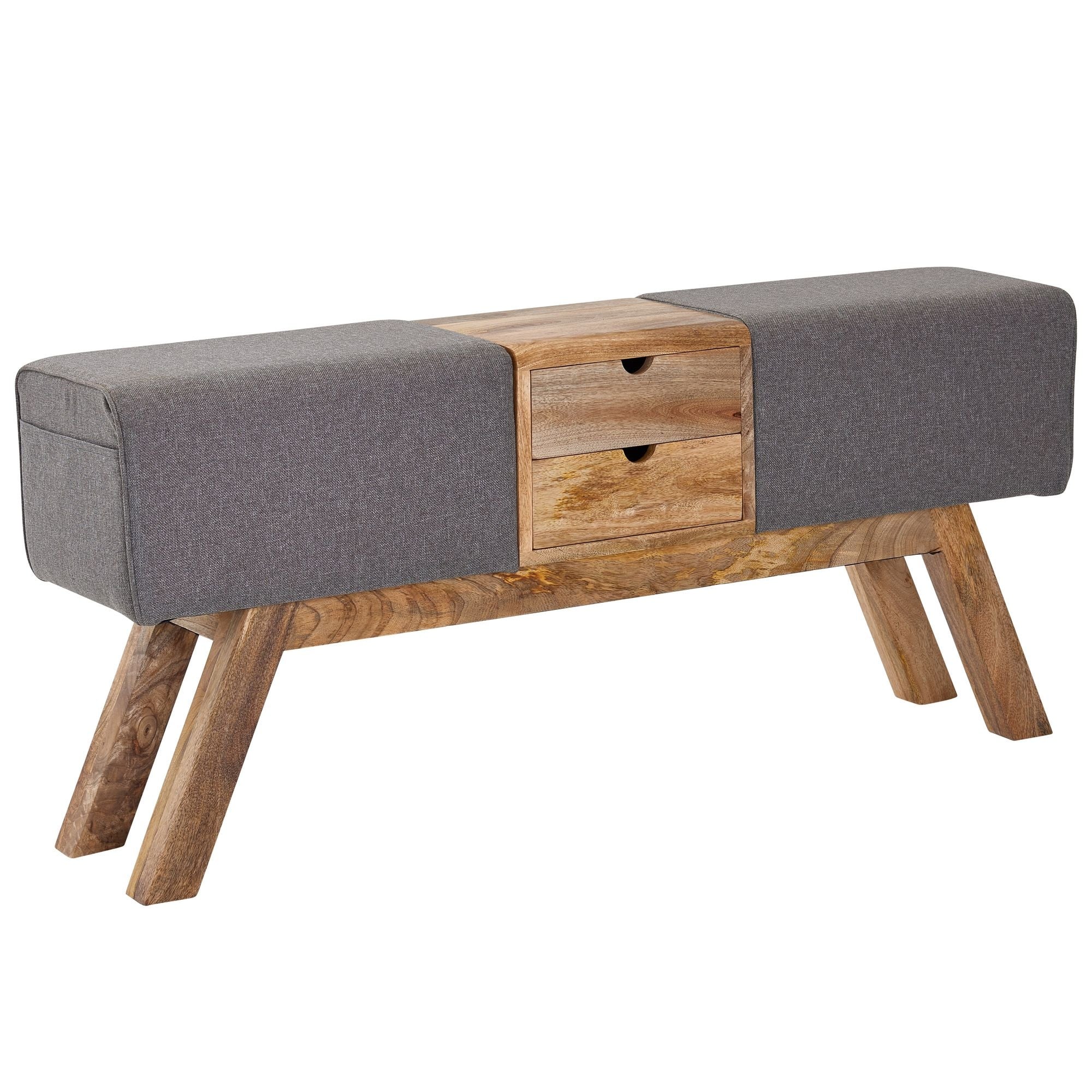 Bank stof grijs 120 cm lang
