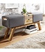 Wohnling Design Turnbock bank grijs met lades 120x56x30 cm | Gym kruk bank gemaakt van stof met opbergruimte | Kruk garderobebank kruk Springbok turnbank